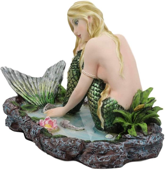 Ebros Gift Ebros Young Maiden Mermaid By The Lagoon Statue Nautical Mermaid Figurine 7.25"W