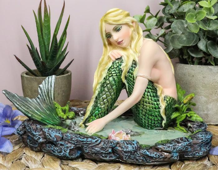 ebros gift Ebros Young Maiden Mermaid by The Lagoon Statue Nautical Mermaid Figurine 7.25"W