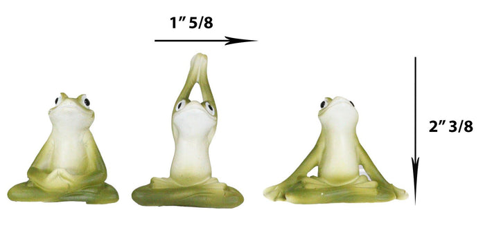 Ebros Gift Ebros Zen Garden Inner Peace Yoga Frogs Set Of 3 Figurine Collectible
