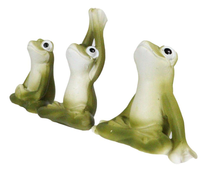 Ebros Gift Ebros Zen Garden Inner Peace Yoga Frogs Set Of 3 Figurine Collectible