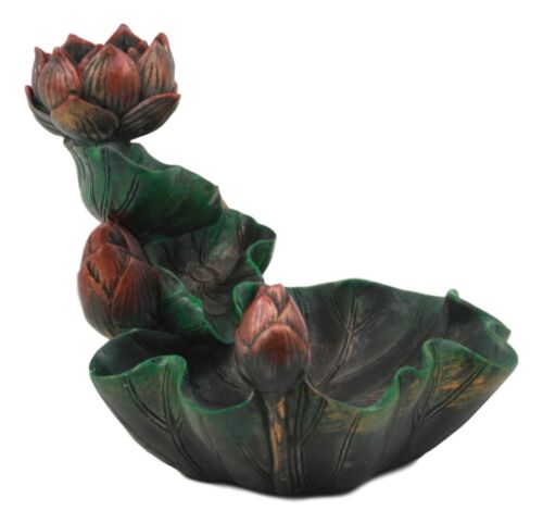 Ebros Gift Ebros Zen Lotus Blossom Backflow Incense Cone Burner Tower Statue 4.25"Tall