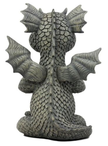 Ebros Gift Ebros Zen Meditating Buddha Fiery Yoga Dragon Garden Statue Faux Stone Finish 10"H