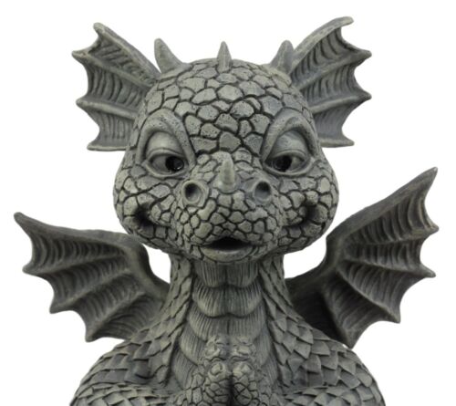 Ebros Gift Ebros Zen Meditating Buddha Fiery Yoga Dragon Garden Statue Faux Stone Finish 10"H