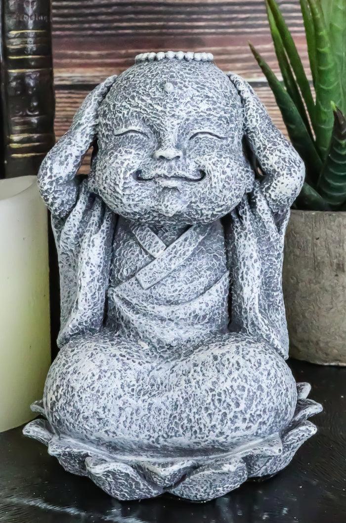 ebros gift Ebros Zen Meditating Japanese Bosatsu Jizo Monk On Lotus Throne Statue 4" Tall
