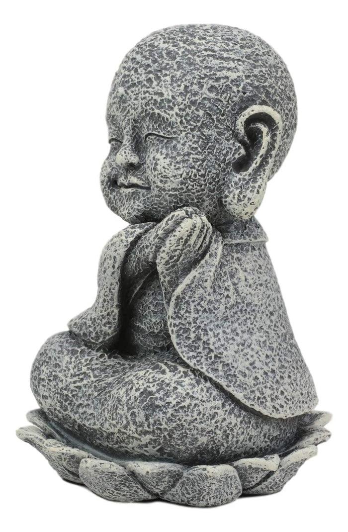 Ebros Gift Ebros Zen Meditating Japanese Jizo Monk W/ Tilted Head On Lotus Statue 4" Tall
