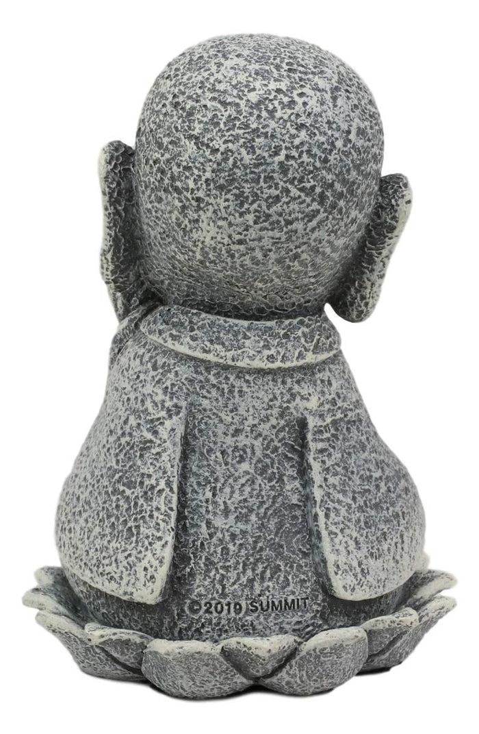 Ebros Gift Ebros Zen Meditating Japanese Jizo Monk W/ Tilted Head On Lotus Statue 4" Tall