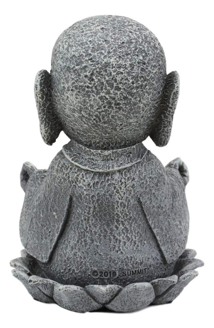 Ebros Gift Ebros Zen Meditating Japanese Jizo Monk With Om Hand On Lotus Statue 4" Tall