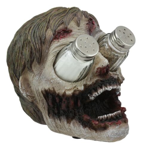 Ebros Gift Ebros Zombie Salt And Pepper Shakers Holder Set With Glass Shakers 5.5" H
