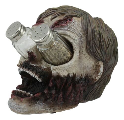 Ebros Gift Ebros Zombie Salt And Pepper Shakers Holder Set With Glass Shakers 5.5" H