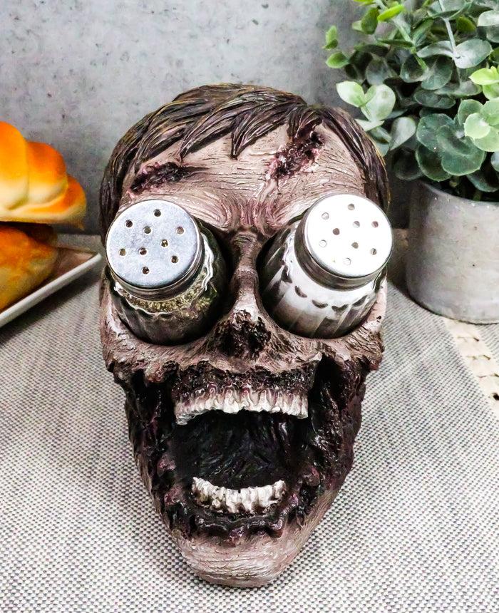 ebros gift Ebros Zombie Salt and Pepper Shakers Holder Set with Glass Shakers 5.5" H