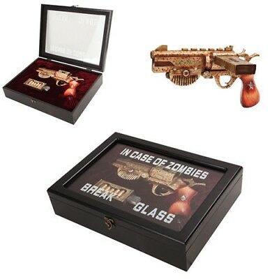ebros gift Ebros Zombie Survival Steampunk Case w/ Cartridge in Wooden Gun Case