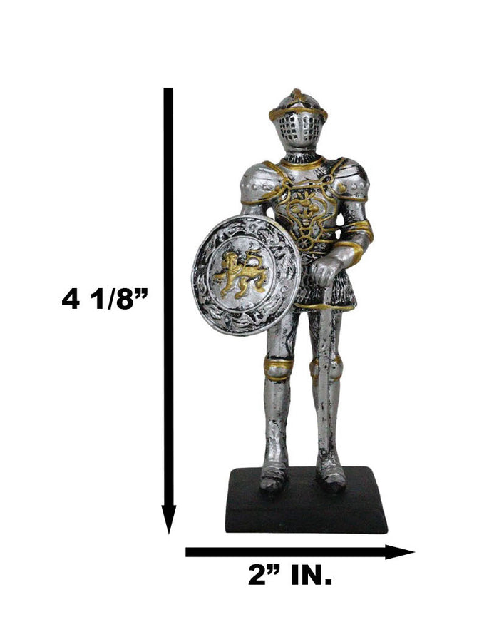Ebros Gift EbrosMedieval English Knight Dollhouse Miniature Figurine Lion Heraldry Suit Of Armor