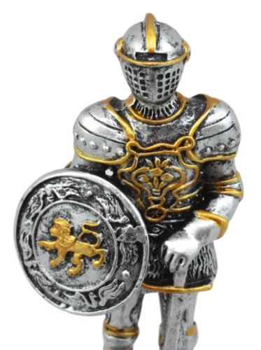 Ebros Gift EbrosMedieval English Knight Dollhouse Miniature Figurine Lion Heraldry Suit Of Armor