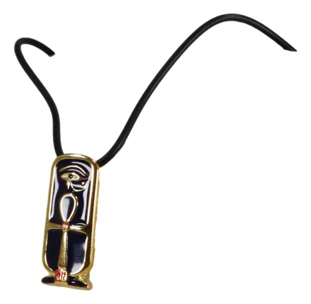 Ebros Gift Egyptian Ankh Cartouche Pendant Medallion Pewter Necklace Accessory Jewelry