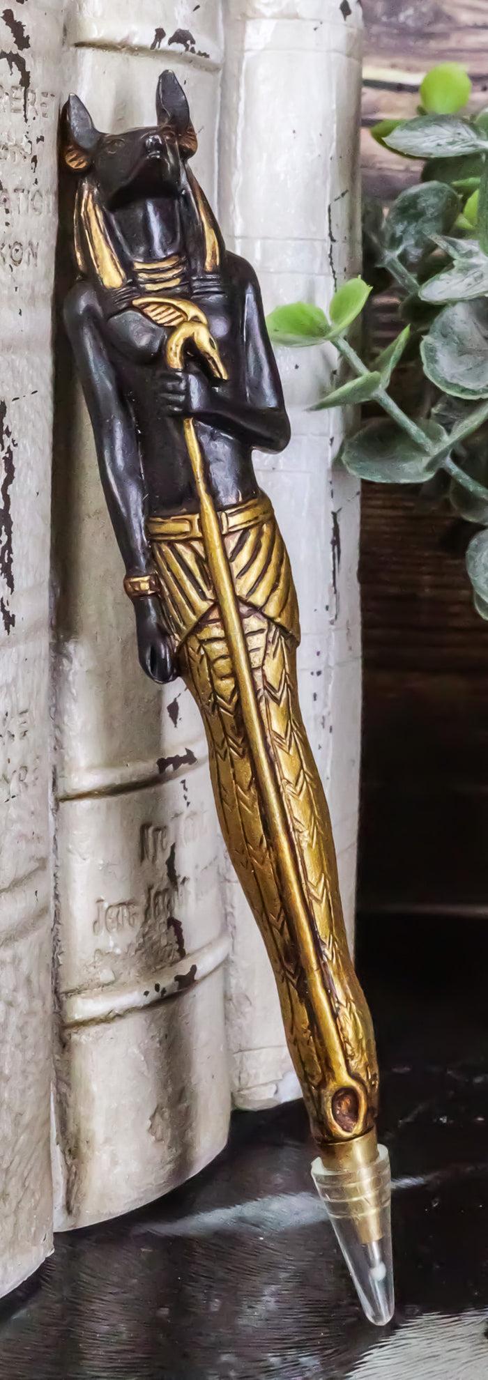 ebros gift Egyptian Anpu Temple Of Anubis Hieroglyphic Ballpoint Pen Set of 6 Gods Of Egypt
