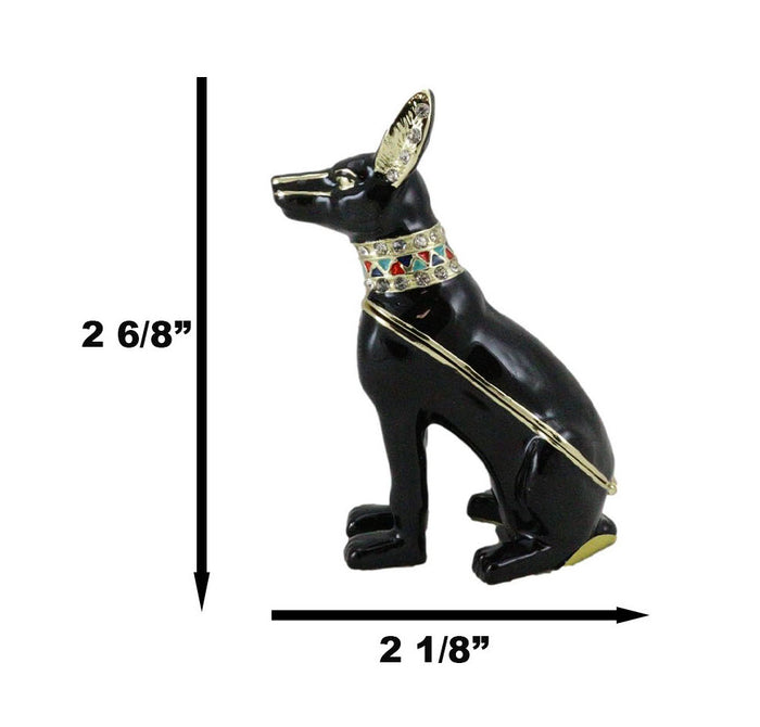 Ebros Gift Egyptian Anubis Dog God Of The Dead Pewter Austrian Crystals Trinket Jewelry Box