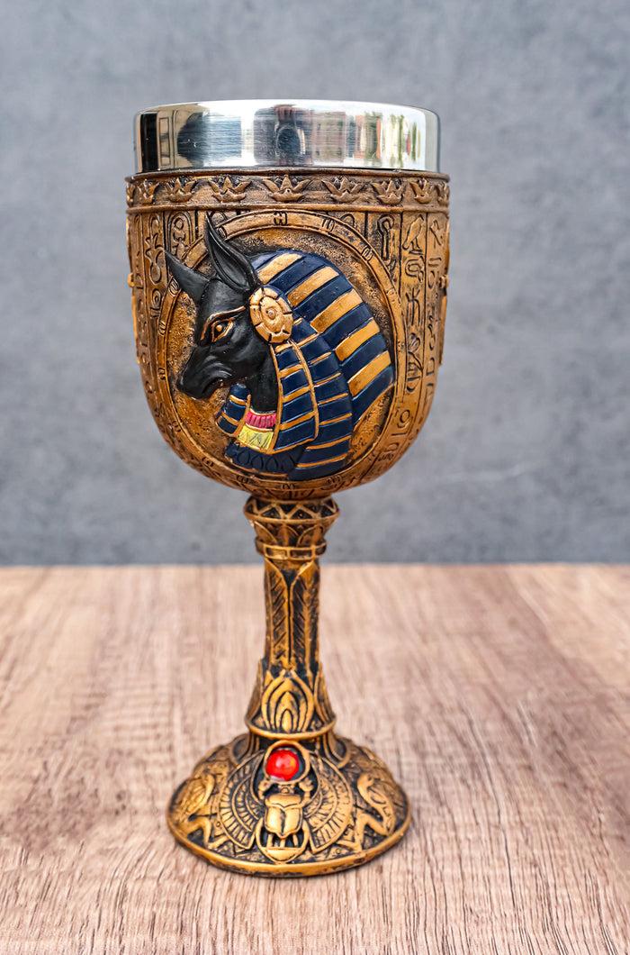 ebros gift Egyptian Anubis Wine Goblet God Of The Dead And Afterlife Wine Chalice 6oz