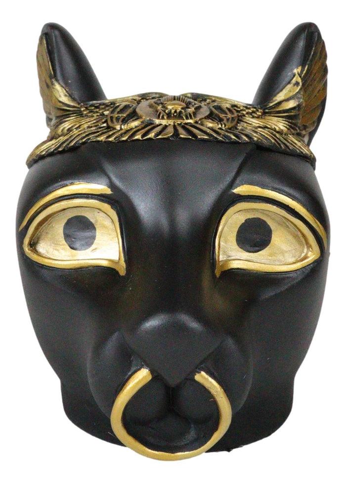 Ebros Gift Egyptian Bastet Cat With Uraeus Cobras And Scarab Beetle Crown Decorative Box