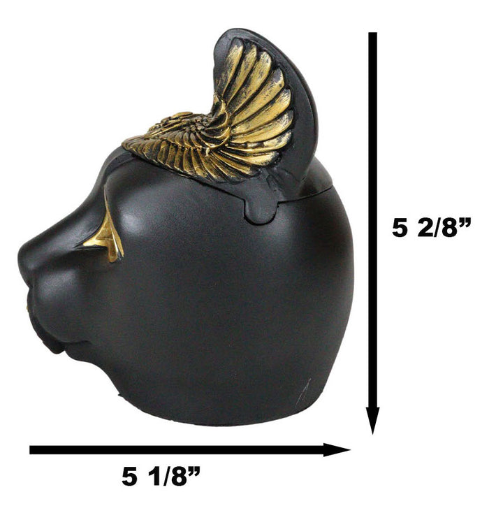 Ebros Gift Egyptian Bastet Cat With Uraeus Cobras And Scarab Beetle Crown Decorative Box