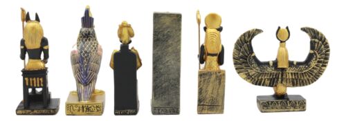 Ebros Gift Egyptian Classical Gods Anubis Horus Isis Osiris Sekhmet Dollhouse Miniature Set
