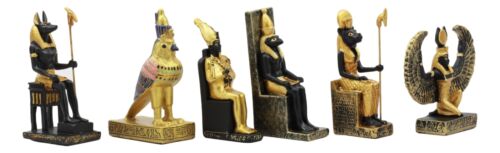 Ebros Gift Egyptian Classical Gods Anubis Horus Isis Osiris Sekhmet Dollhouse Miniature Set