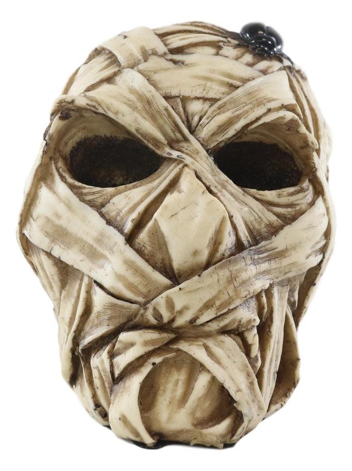 Ebros Gift Egyptian Corpse Mummy Bandaged Skull With Scarab Statue Halloween Macabre Decor
