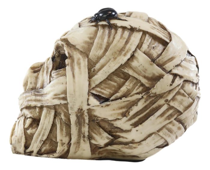 Ebros Gift Egyptian Corpse Mummy Bandaged Skull With Scarab Statue Halloween Macabre Decor