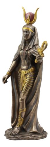 Ebros Gift Egyptian Deity Goddess Hathor Holding Ankh Statue Patroness Of Love Motherhood