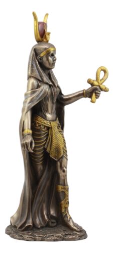 Ebros Gift Egyptian Deity Goddess Hathor Holding Ankh Statue Patroness Of Love Motherhood