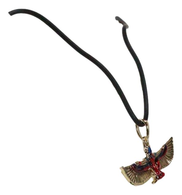 Ebros Gift Egyptian Deity Golden Goddess Maat With Open Wings Amulet Pendant Necklace Decor