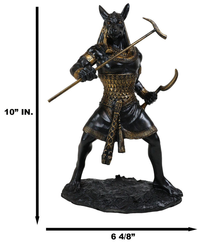 Ebros Gift Egyptian Deity Seth Holding Khopesh Sickle Blade And Was Scepter Statue Decor