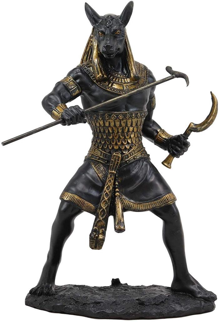 Ebros Gift Egyptian Deity Seth Holding Khopesh Sickle Blade And Was Scepter Statue Decor