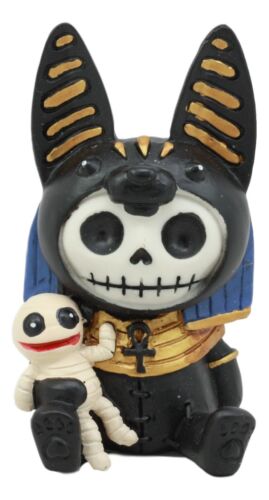 ebros gift Egyptian Furrybones Anubis Figurine Small 3.5" Furry Bones Skeleton Decor Statue