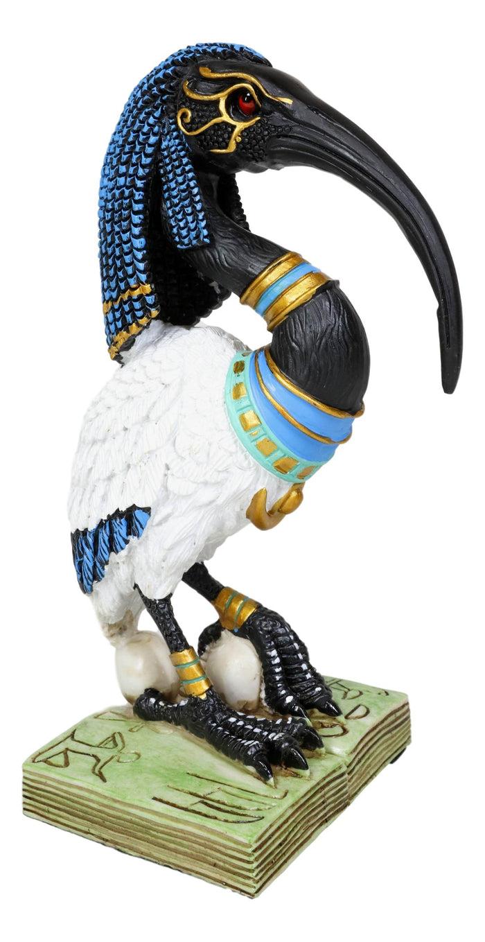 Ebros Gift Egyptian God Ibis Headed Thoth White Flamingo Standing On Skull And Book Statue
