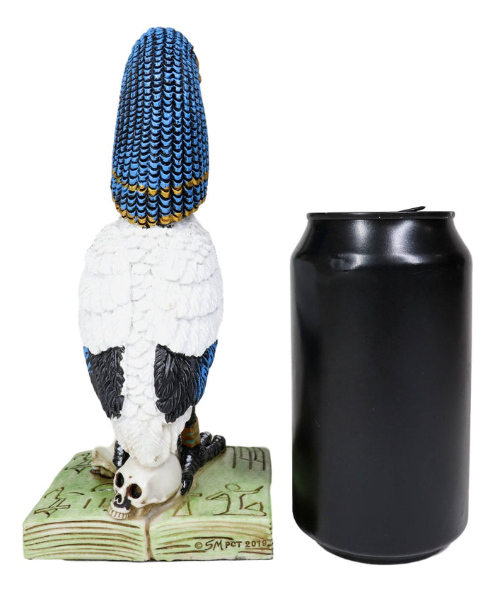 Ebros Gift Egyptian God Ibis Headed Thoth White Flamingo Standing On Skull And Book Statue