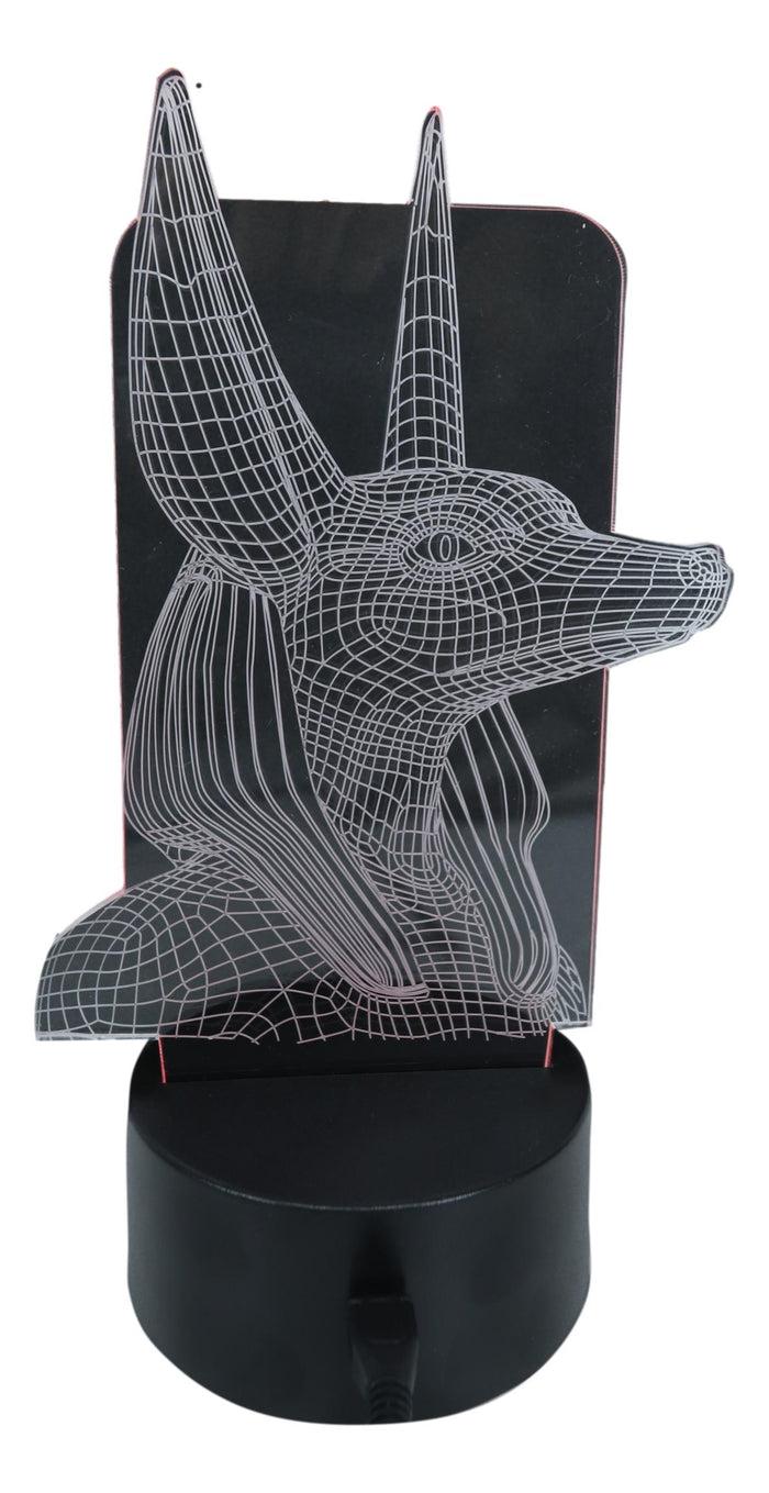 Ebros Gift Egyptian God Of Afterlife Anubis Acrylic Art Panel Colorful LED Night Light