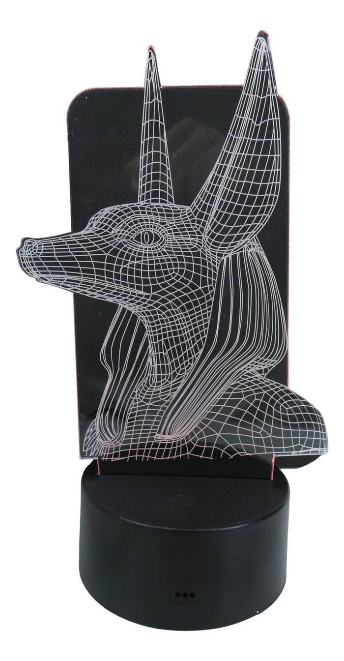 Ebros Gift Egyptian God Of Afterlife Anubis Acrylic Art Panel Colorful LED Night Light