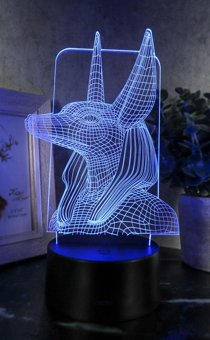 ebros gift Egyptian God Of Afterlife Anubis Acrylic Art Panel Colorful LED Night Light