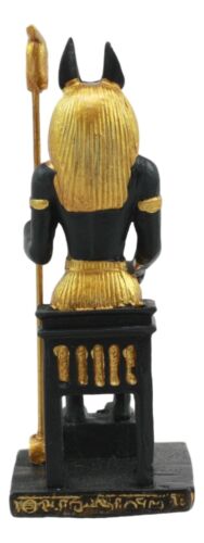 Ebros Gift Egyptian God Of Afterlife Anubis On Throne Dollhouse Miniature Figurine