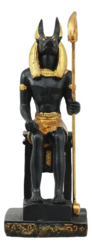 Ebros Gift Egyptian God Of Afterlife Anubis On Throne Dollhouse Miniature Figurine
