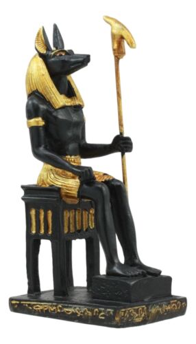 ebros gift Egyptian God Of Afterlife Anubis On Throne Dollhouse Miniature Figurine