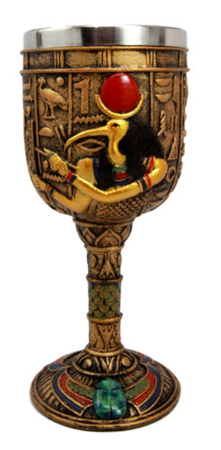 ebros gift Egyptian God Of Knowledge & Technology Thoth 6oz Resin Wine Goblet Chalice Cup