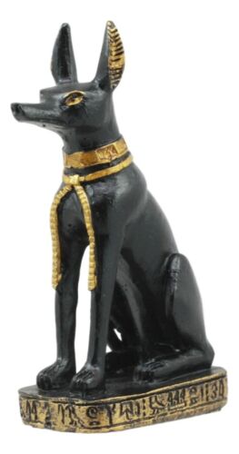 ebros gift Egyptian God Of The Afterlife And Mummy Anubis Dog Dollhouse Miniature 3"H