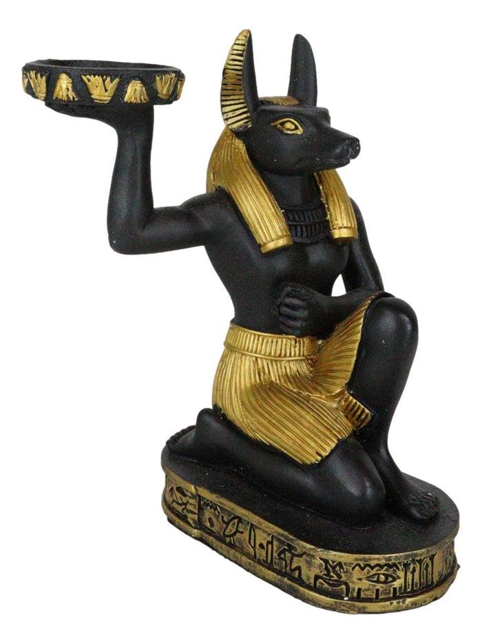 Ebros Gift Egyptian God Of The Afterlife Mummification Anubis Tea Light Candle Holder Decor