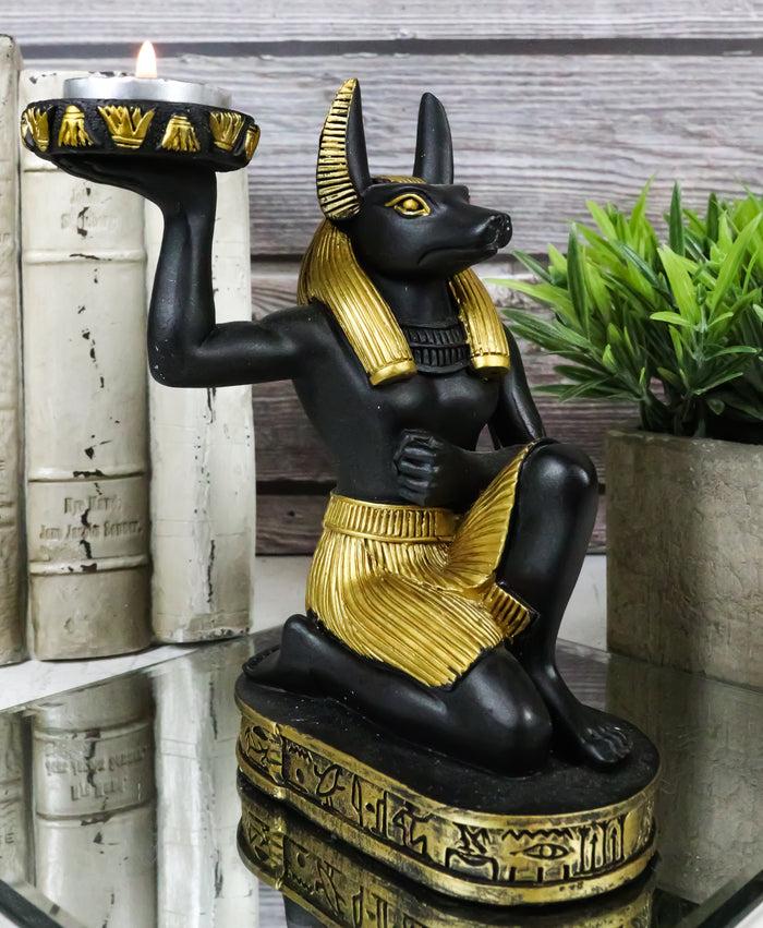 ebros gift Egyptian God of The Afterlife Mummification Anubis Tea Light Candle Holder Decor