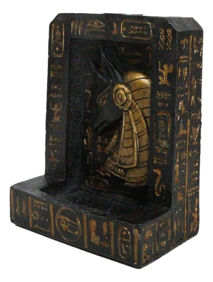 Ebros Gift Egyptian God Of The Dead Anubis Hieroglyphs Backflow Incense Burner Figurine