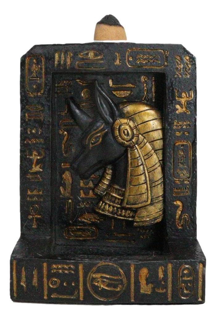 ebros gift Egyptian God of The Dead Anubis Hieroglyphs Backflow Incense Burner Figurine