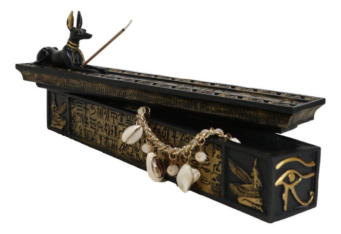 Ebros Gift Egyptian God Of The Dead Anubis Jackal Dog Incense Burner And Storage Box Holder