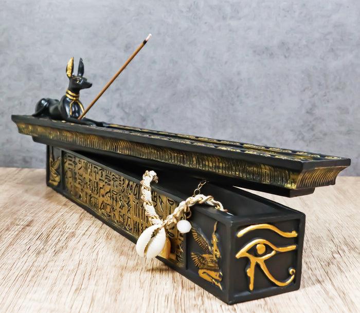 ebros gift Egyptian God Of The Dead Anubis Jackal Dog Incense Burner And Storage Box Holder