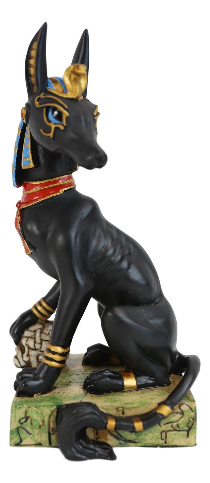 Ebros Gift Egyptian God Of The Dead Anubis With Uraeus Crown Standing On Mummy Skull Statue
